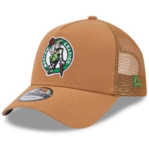 Boston Celtics New Era 9Forty A-Frame Trucker SnapBack Adjustable Brown Hat Cap - Picture 1 of 7