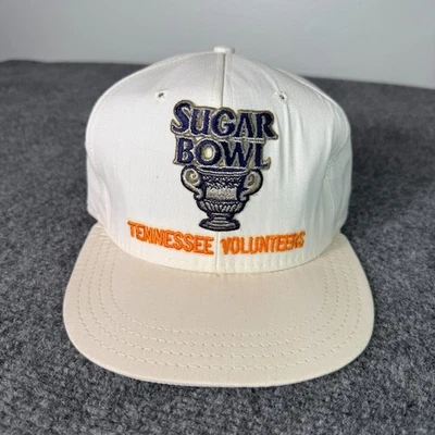 Vintage UT Tennessee Vols SnapBack Hat 1990 Sugar Bowl Football White - Image 1 of 4