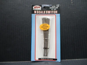 Atlas N Scale #6 Code 80 Manual Switch Left #2752 Brown Ties Mint - Picture 1 of 2
