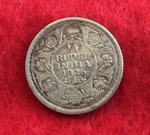 INDIA, British.1/4 Rupee 1926, 0.917 Silver. - Picture 1 of 2