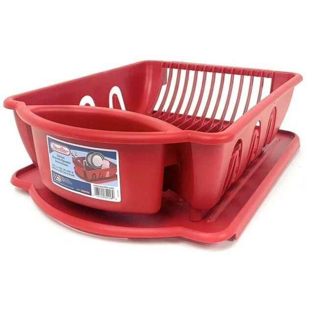 Sterlite Dish Drying Sink Set - Red
