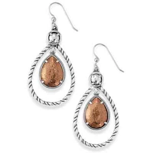 Brighton Compassionate Color Silver Copper Retired French Wire Earrings New $72 - Picture 1 of 7
