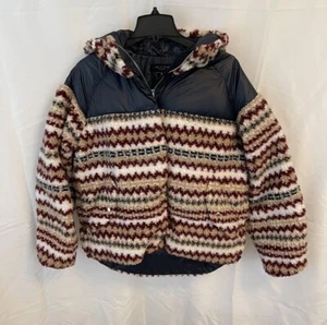 Rag & Bone Joelle gefütterte hochflorige Fleecejacke in Elfenbein Multi Größe M - Bild 1 von 4