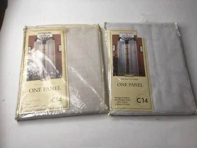 Nuevo Lote de 2 Paneles Cortinas Blanco Transparente Cristal Diseño Interior, 60W/84L  Foto 1 de 3