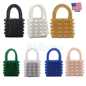 Para mujer Hecho a mano Cristal Cuentas Flor Tejido Cuentas Bolso de Mano - Imagen 1 de 17