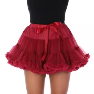 Borgoña Rojo Lujo TUTU Falda Vestido Elegante Fiesta Rave Halloween Festival Baile - Imagen 1 de 1