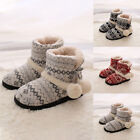 Womens Winter Faux Fur Lined Snow Boots Warm Knit Slippers Indoor Booties Shoes
