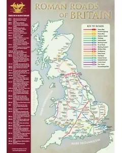 Römische Roads Of Britain A3 Poster Schule Bildung - Picture 1 of 1
