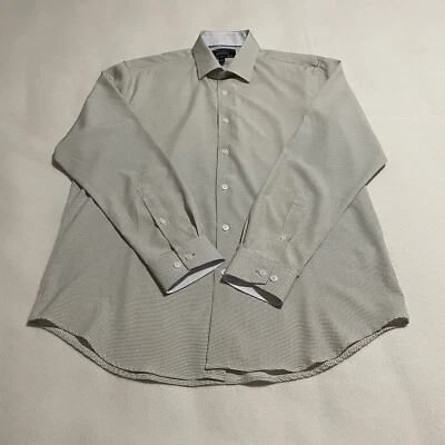 Report Collection Mens L Performance Stretch Slim Fit Brown Blue Long Sleeve - Image 1 of 4