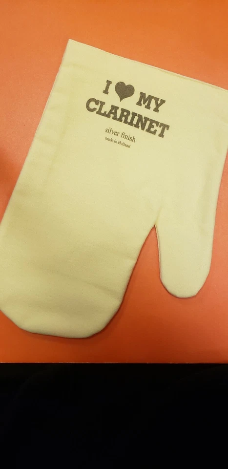 Superslick Silver Polish Mitt I Love My Clarinet SMCLA