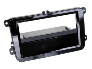 für VW T5 Transporter Auto Radio Blende Einbau Rahmen 1-DIN Klavierlack schwarz - Bild 1 von 1