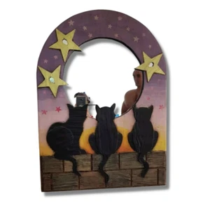 Vintage Papier Mache framed Cat Mirror - Picture 1 of 3