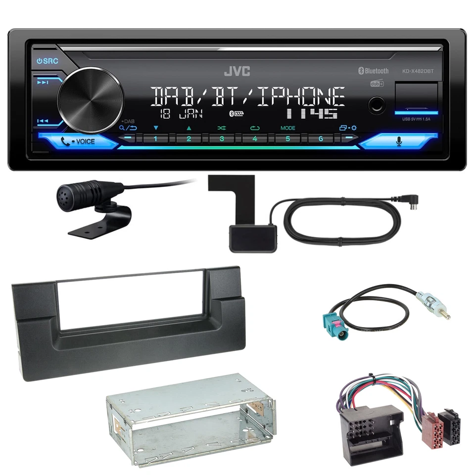 JVC KD-X482DBT Bluetooth Digitalradio Einbauset für BMW 5er E39 ab 10/2000 - Bild 1 von 1