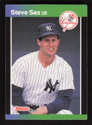1989 Donruss Traded #T-23 Steve Sax New York Yankees - Image 1 of 2