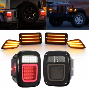 For 97-06 Jeep Wrangler TJ LED Turn Signal Side Marker Lights+83 LED Tail Lights - Picture 1 of 12
