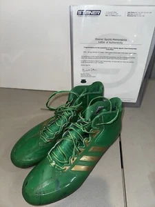 2013 GAME USED NOTRE DAME FOOTBALL Shamrock Series GEORGE ATKINSON CLEATS COA - Picture 1 of 4