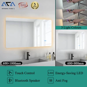 LED Bathroom Mirror Makeup Anti-Fog Wall Mounted Vanity Mirrors 800mm/1000mm - Picture 1 of 19