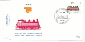 D163576 Belgium FDC P.754 Year of Public Transport Train Antwerpen - Picture 1 of 1
