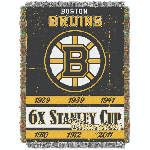 Boston Bruins Commemorative Throw "Official NHL" 48x60 Cover