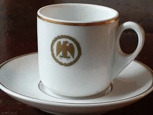 Vintage Charles Field HAVILAND LIMOGES DEMITASSE TEA CUP-SAUCER w/ EAGLE CREST - Picture 1 of 9