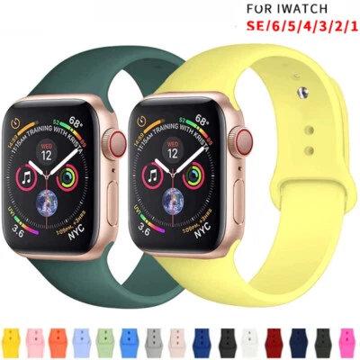 2 Pack Silicone Watch Band Strap For Apple iWatch Series 6 5 4 3 2 1 SE 40/44mm - Image 1 of 4