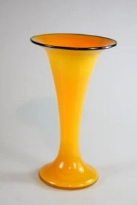 VINTAGE TANGLE ORANGE GLASS VASE FRANZ WEIZ CZECH - Foto 1 di 6