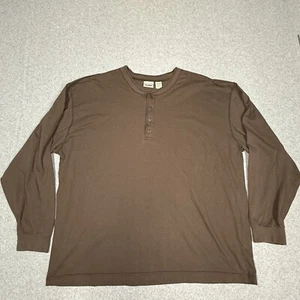 Camisa De Colección LL Bean Para Hombres XXL Marrón Manga Larga Algodón Henley RARA Años 90 Hecha en EE. UU. - Imagen 1 de 11