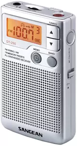 Sangean DT250 pocket FM Stereo AM Radio Built In Speaker Earphones included NEW - Picture 1 of 3