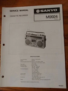 SANYO M9924 CASSETTE RECORDER ORIGINAL SERVICE MANUAL - Picture 1 of 3