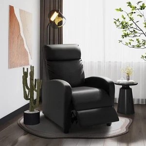 PU Leather Recliner Chair Sofa with Lumbar Support for Home Theater Seating - Picture 1 of 9