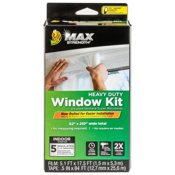 Duck #287455 Duck Max Strength Rolled Window Kit - Clear 5 pk 62 in. in