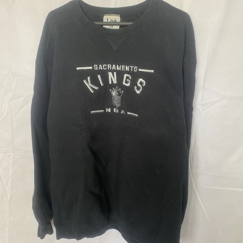 Vintage Sacramento Kings Lee Sport XL Black W/ Silver Embroidery Sweatshirt Cover