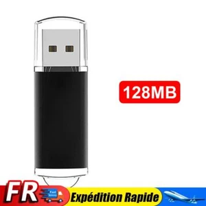 CW10029 Clé USB 2.0 haute vitesse avec capuchon transparent (128 Mo noir) - Afbeelding 1 van 12