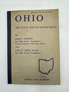 Vintage 1944 Booklet Ohio The State And Its Government Oxford Book Company - Imagen 1 de 6