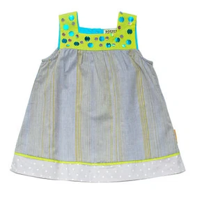 Sophie Catalou NWT Blue Cotton Dress with Sparkles Girls 6M-6Y Sleeveless Summer - Picture 1 of 3