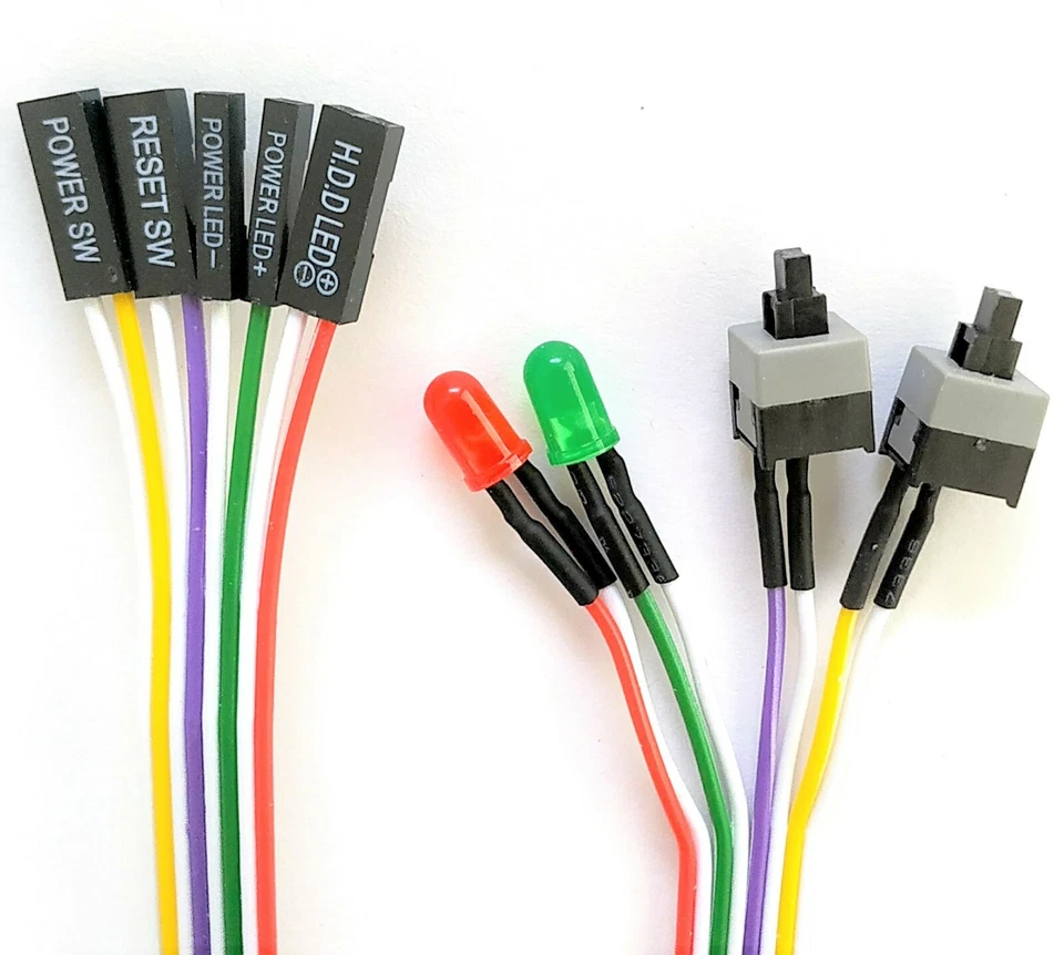 MARKENLOS Power Reset SW Taster Kabel mit HDD LED Power LED für Crypto Krypto Mining Rig