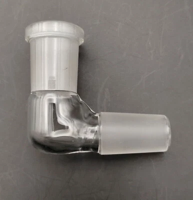 B Quality 14mm 90 Degree Angle Glass Ground Joint Attachment Adapter GonG Elbow - Image 1 of 3
