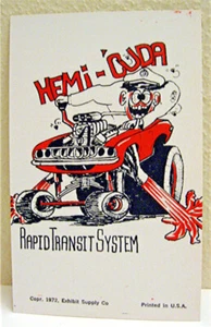 Scheda di fornitura esposizione auto vintage Hemi Cuda Odd Rod tipo Weirdo vecchio negozio stock - Foto 1 di 1