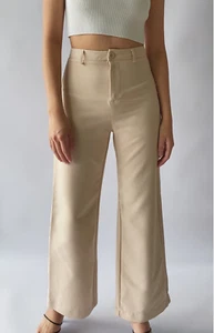 Women Neutral High waisted Pants / Beige Faye Pants BRAND NEW - Picture 1 of 5