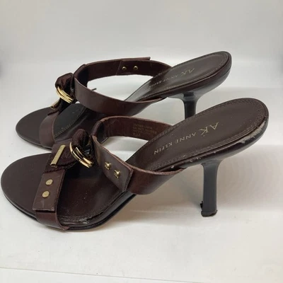 Anne Klein Women’s Brown Strappy Dress Heels Size 8.5 EU 39 3" High Heel Sandals - Image 1 of 4