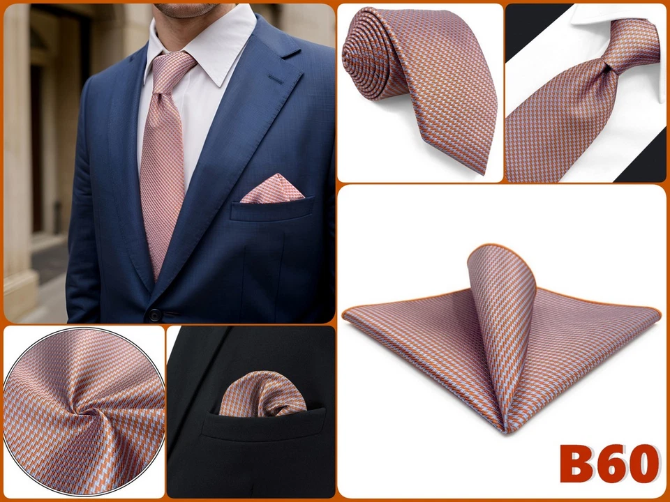 Juego de corbata geométrica para hombre SHLAX&WING jacquard tejida cuadrada de bolsillo para hombre 63" Foto 1 de 1
