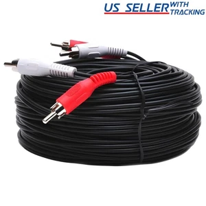 50FT 2 RCA / 2RCA Premium Gold Stereo Audio Cable Cord - Picture 1 of 1