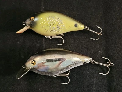 2 件复古棉质 Cordell 3 英寸 Big O 8000 系列曲柄饵鱼饵  — 第 1/4 张图片