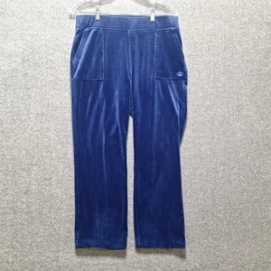 Felpa donna Juicy Couture grande blu navy velluto morbida polsino arrotolato pile - Foto 1 di 11