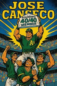 Jose Canseco 40/40 Comic Book Poster Print Vintage Metal Sign 12X8IN M - Picture 1 of 6