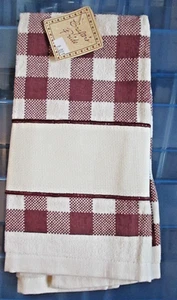 Asciugamano punto croce Crafter's Pride Carolina check - mirtillo rosso - 14 ct - Foto 1 di 2