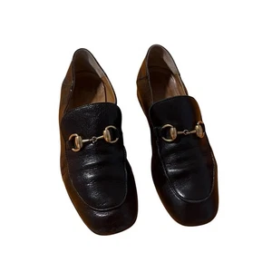Vintage Women’s Gucci Size 36.5 US 6.5 Black Leather Horsebit Loafer Pumps - Picture 1 of 9
