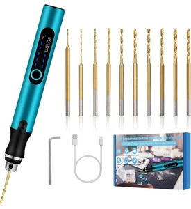 Rechargeable Mini Drill Pen Electric Hand Drill with 10 Small Drill Bits. - Picture 1 of 9