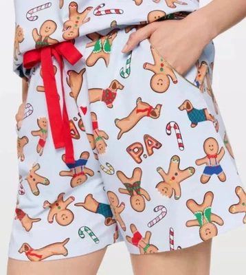 Peter Alexander - Christmas Gingerbread Man Pyjama Shorts - Sz S - Exc Cond - image 1 of 4