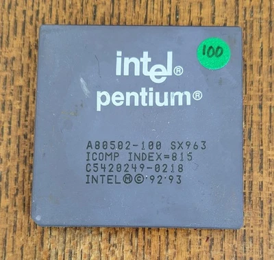Vintage Intel Pentium A80502100 - 100MHz CPU - SX963 - Full working order - Image 1 of 2